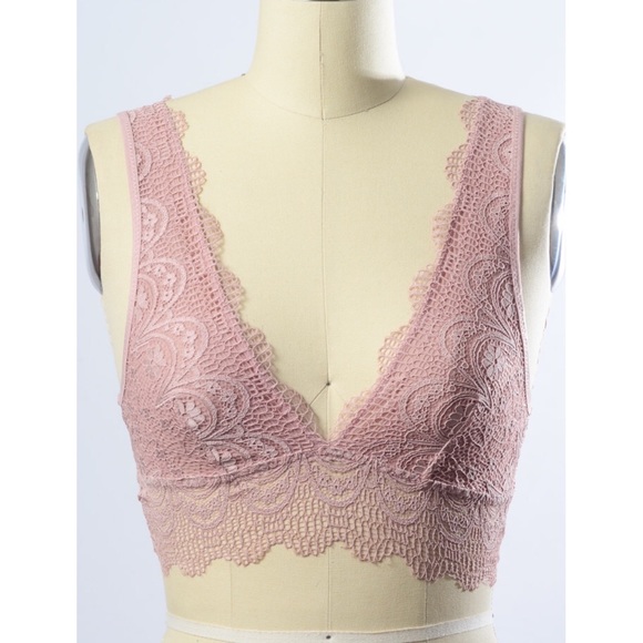 (Final Sale!) Pale Mauve Lace Bralette - Picture 3 of 6